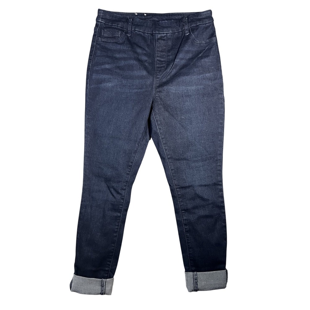 Time & Tru Women's Dark Wash‎ Pull-On Skinny Jeans Size S (4-6) Cuffed Hem